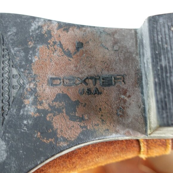 Vintage‎ Western Boots Leather 7.5 DEXTER Brown Cowboy Tall Mid Calf Rodeo USA - Picture 6 of 16
